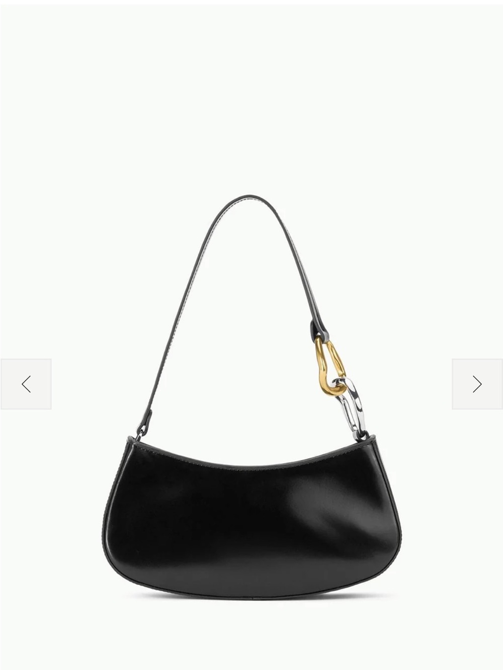 STAUD Black Ollie Shoulder Bag with Gold and Silver Hardware